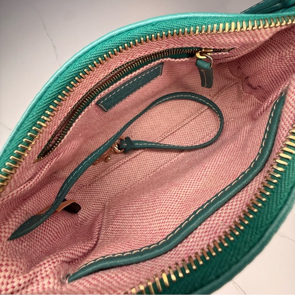 Dooney & Bourke Dillen Mini Barrel Bag in Turquoise Pebbled Leather (RARE) - Picture 5 of 10